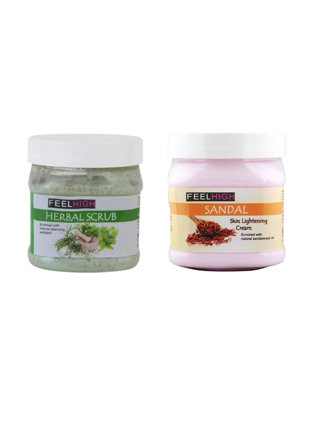 

FEELHIGH Set Of 2 Herbal Scrub & Sandal Cream-500ml Each, White