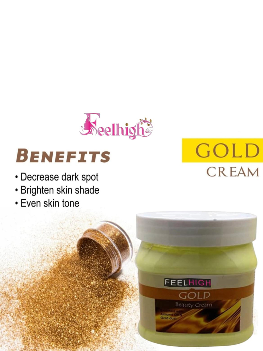 

FEELHIGH Set Of 2 Herbal Scrub & Gold Cream-500ml Each, White