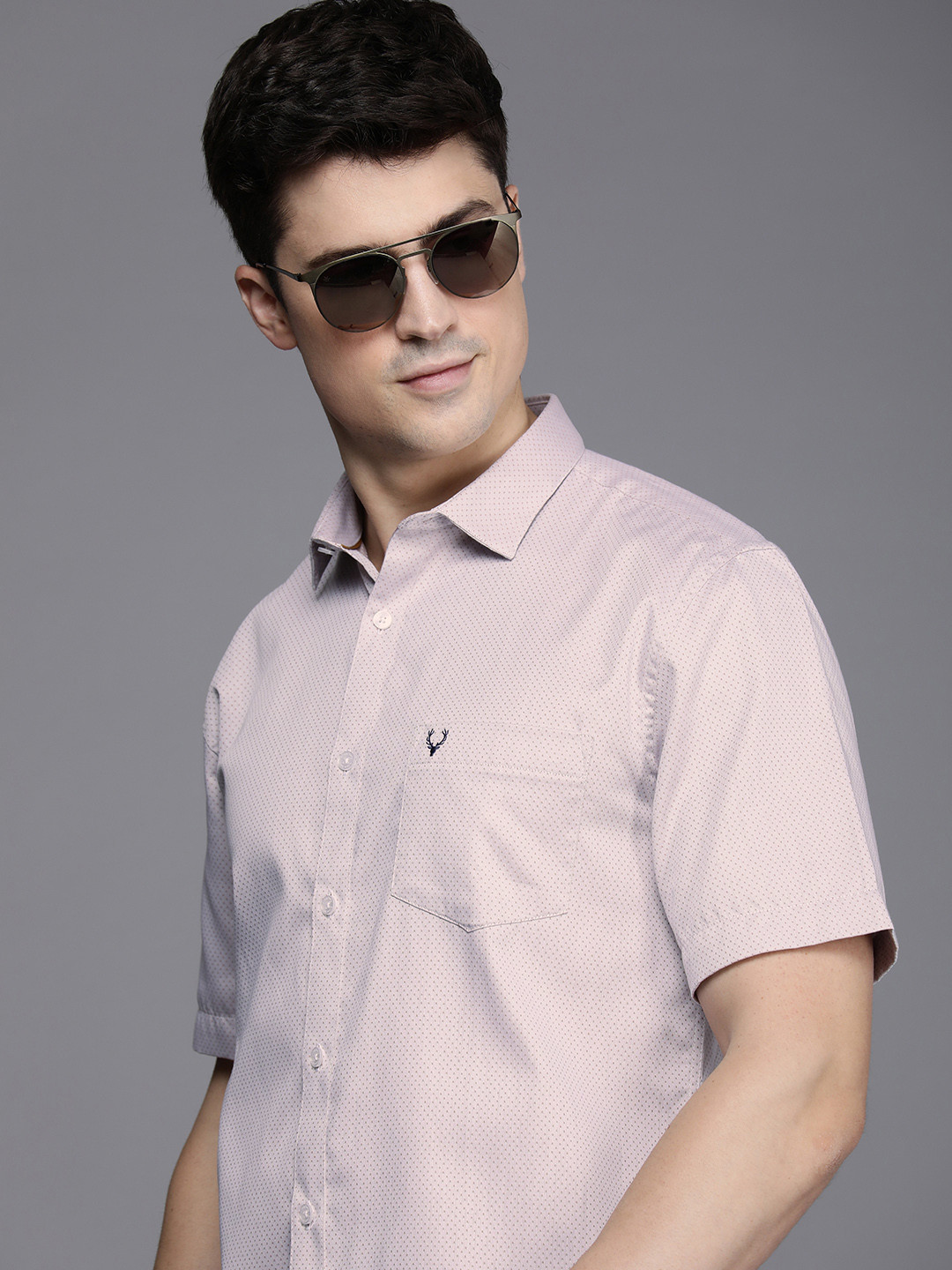 

Allen Solly Pure Cotton Textured Casual Classic Fit Shirt, Beige