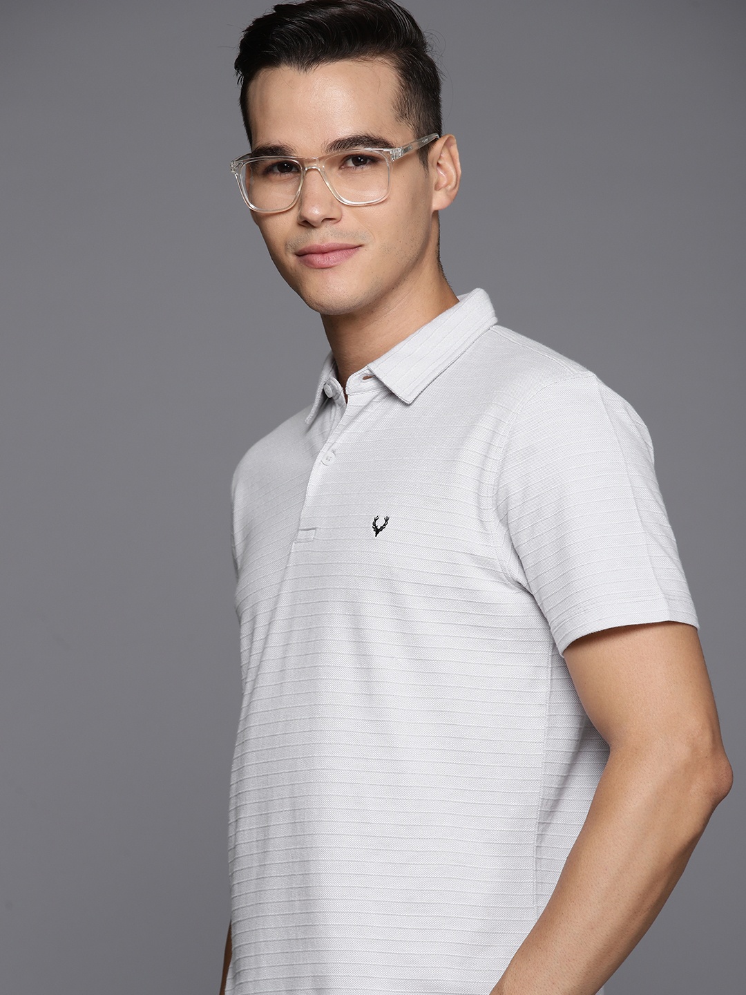 

Allen Solly Polo Collar Pure Cotton T-shirt, Grey
