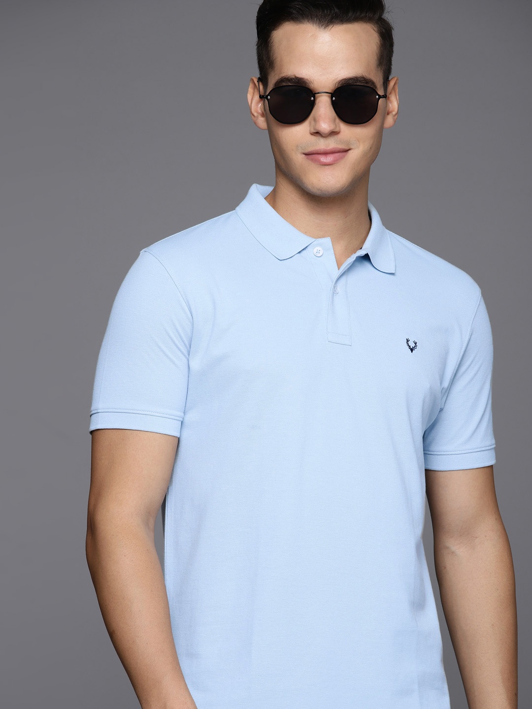 

Allen Solly Polo Collar Pure Cotton T-shirt, Blue