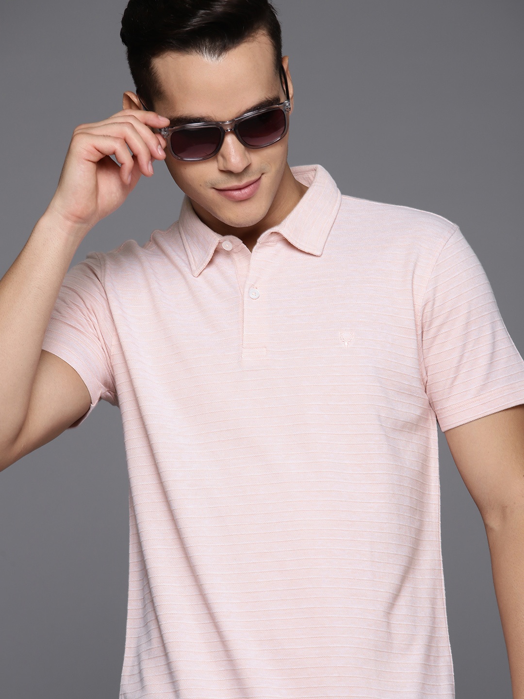 

Allen Solly Men Polo Collar Pure Cotton T-shirt, Pink