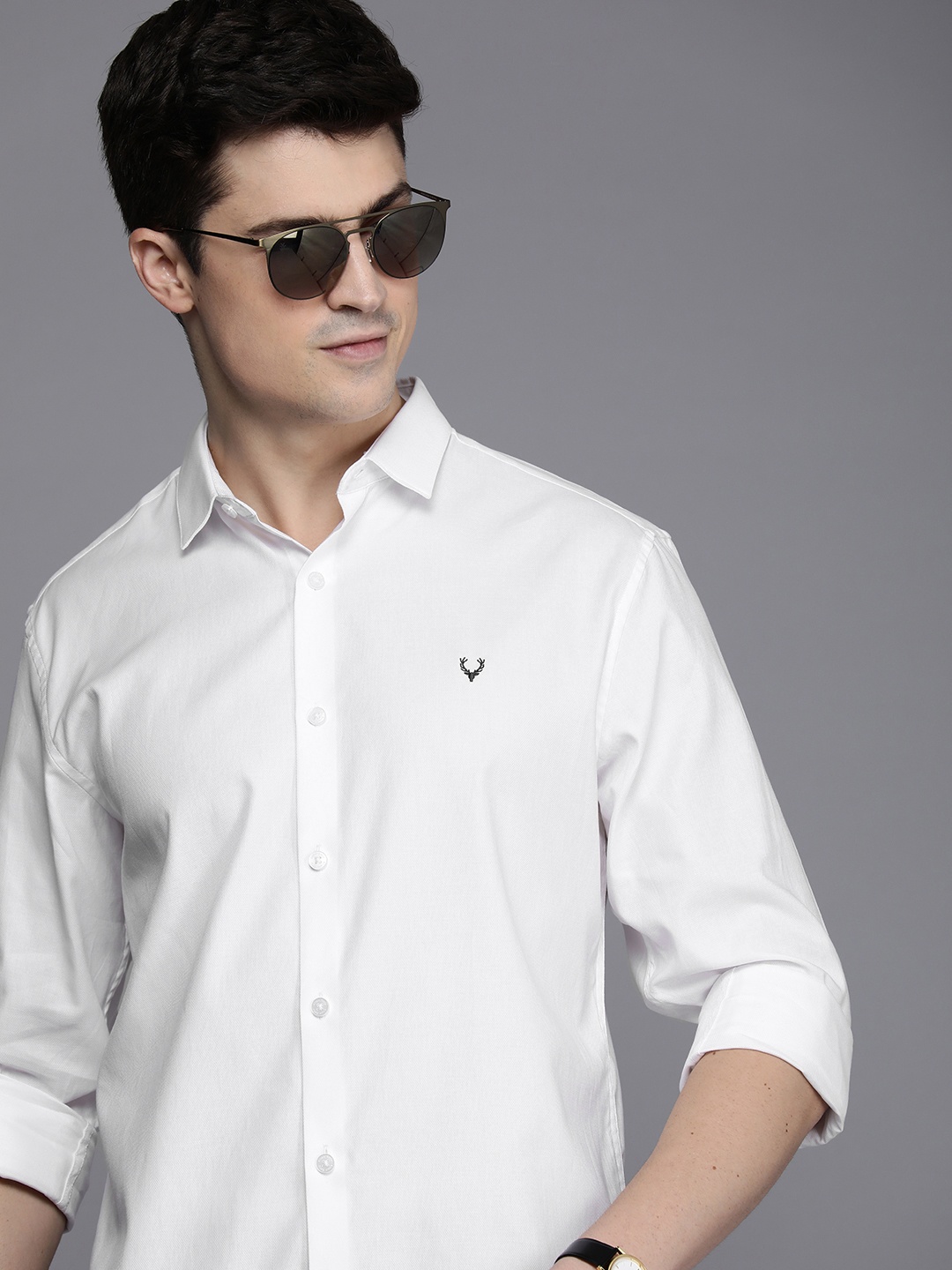 

Allen Solly Pure Cotton Solid Casual Classic Fit Shirt, White
