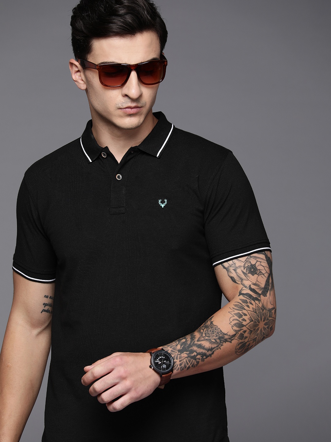 

Allen Solly Men Polo Collar T-shirt, Black