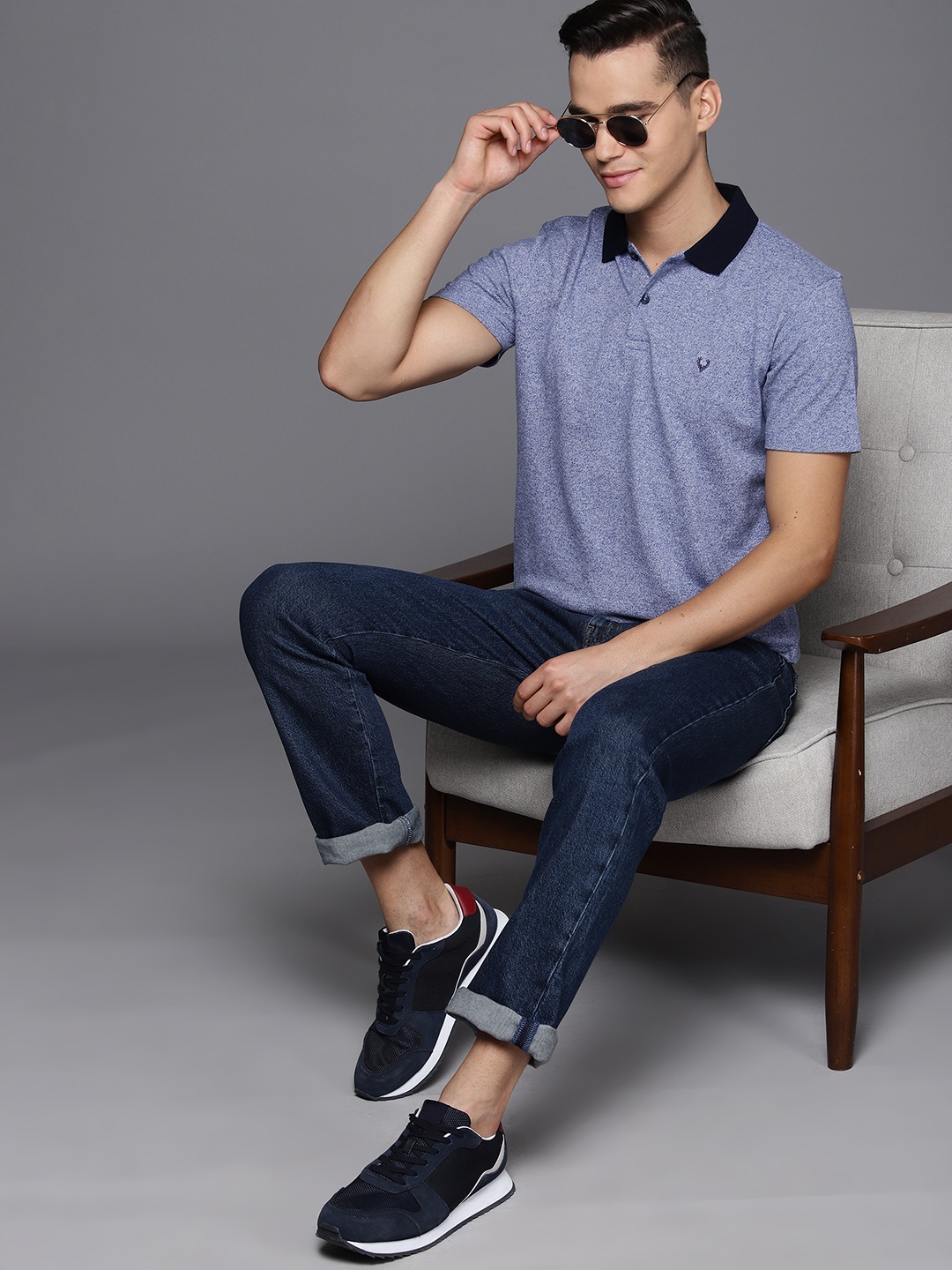 

Allen Solly Polo Collar Pure Cotton T-shirt, Blue