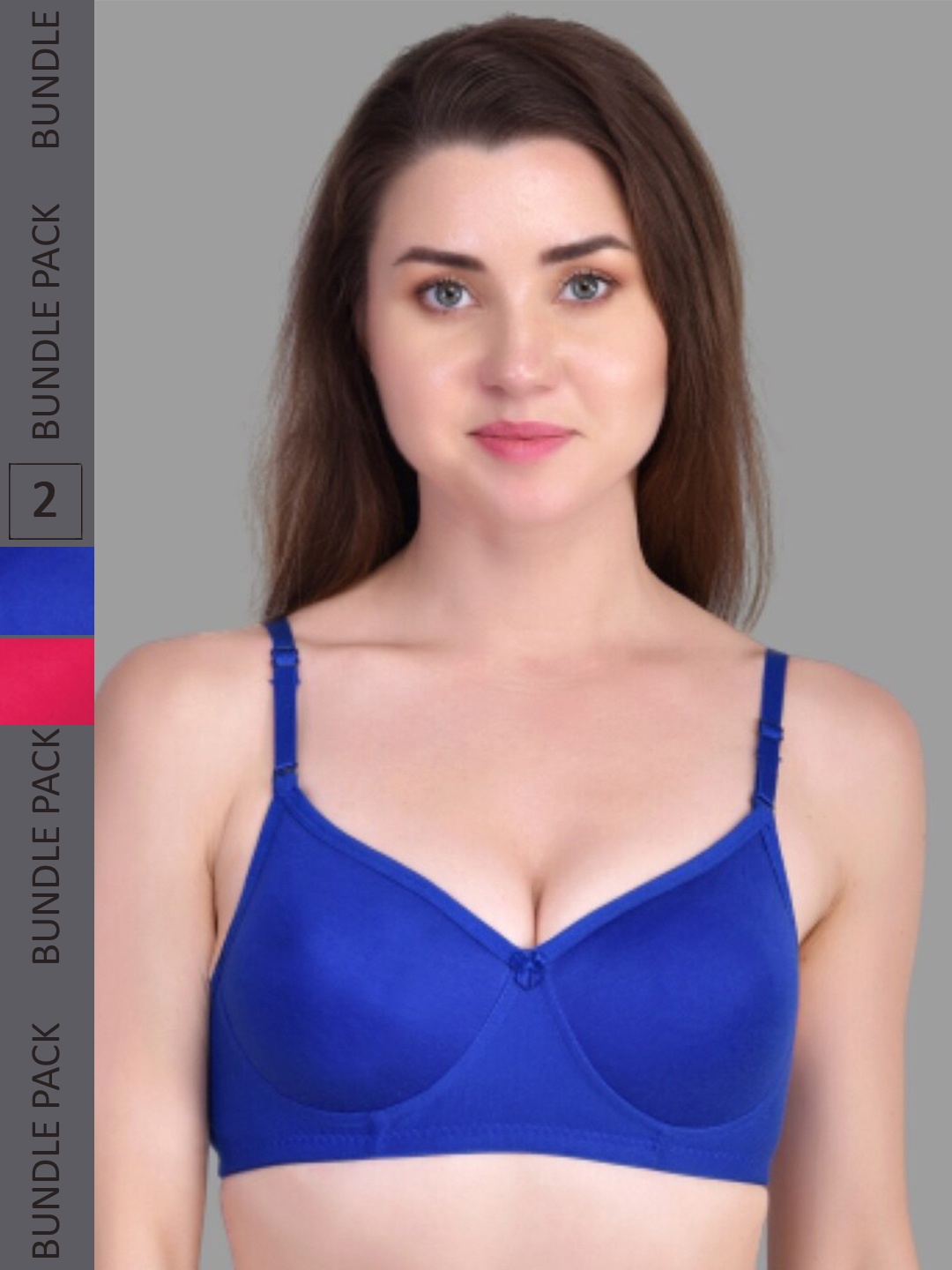 

FUNAHME Pack Of 2 Full Coverage Non Padded T-shirt Bra With All Day Comfort, Pink