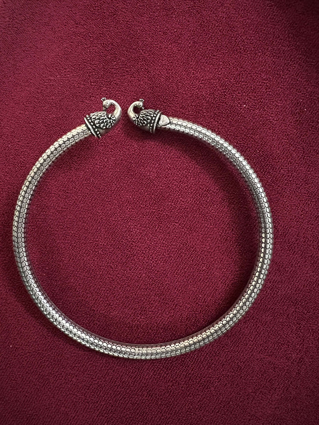 

Arte Jewels 925 Sterling Silver Oxidised Tribal Anklet Kada