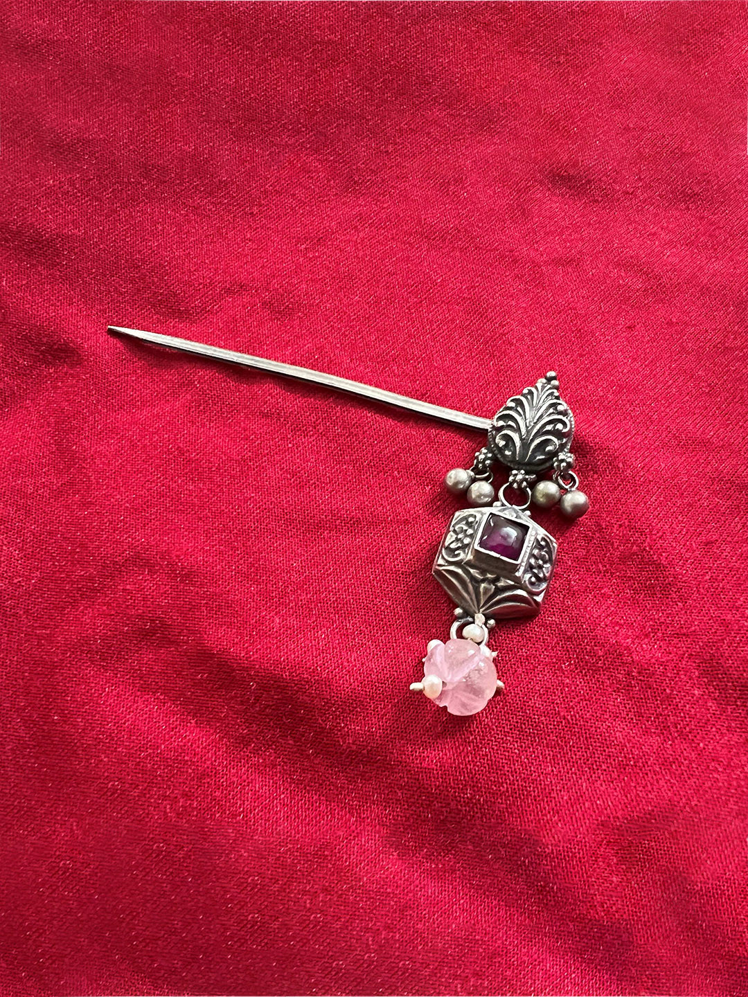 

Arte Jewels Silver Oxidised Bun Pin