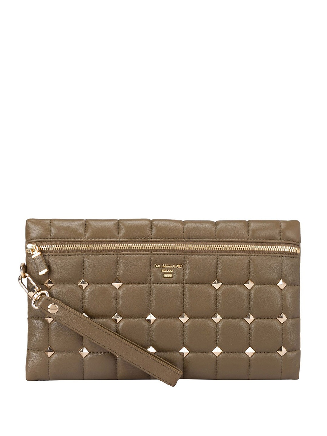 

Da Milano Women Textured Leather Money Clip, Green