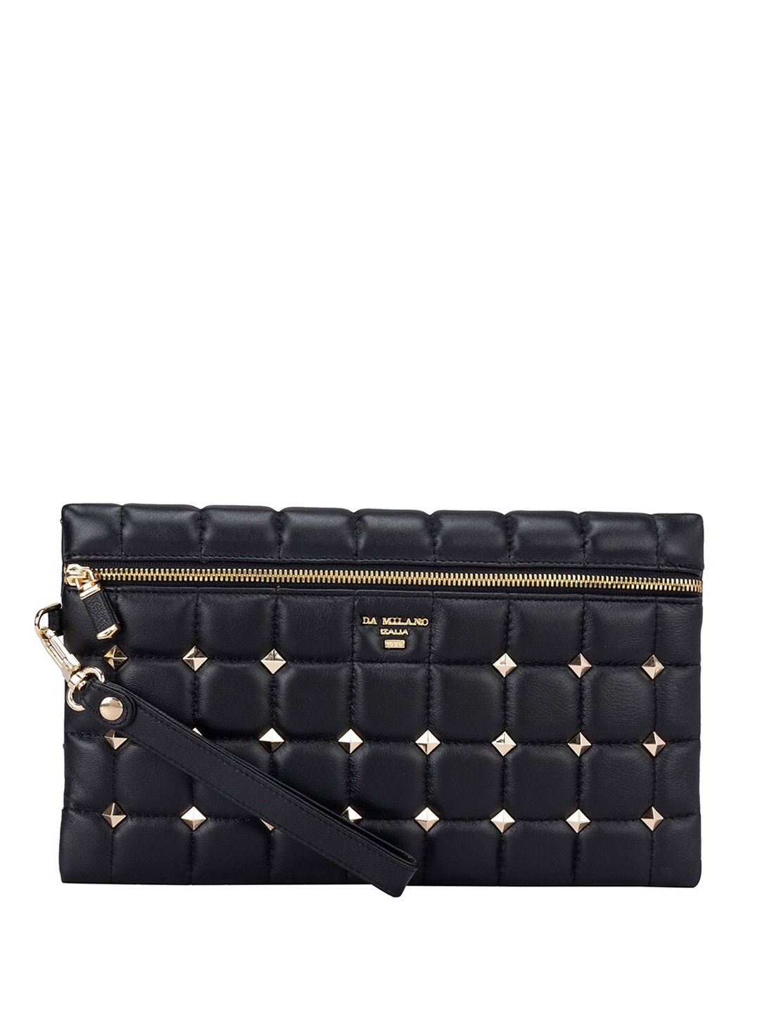 

Da Milano Women Textured Leather Money Clip, Black