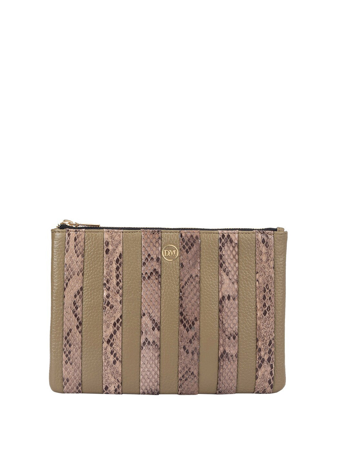 

Da Milano Women Printed Leather Zip Around Wallet, Green