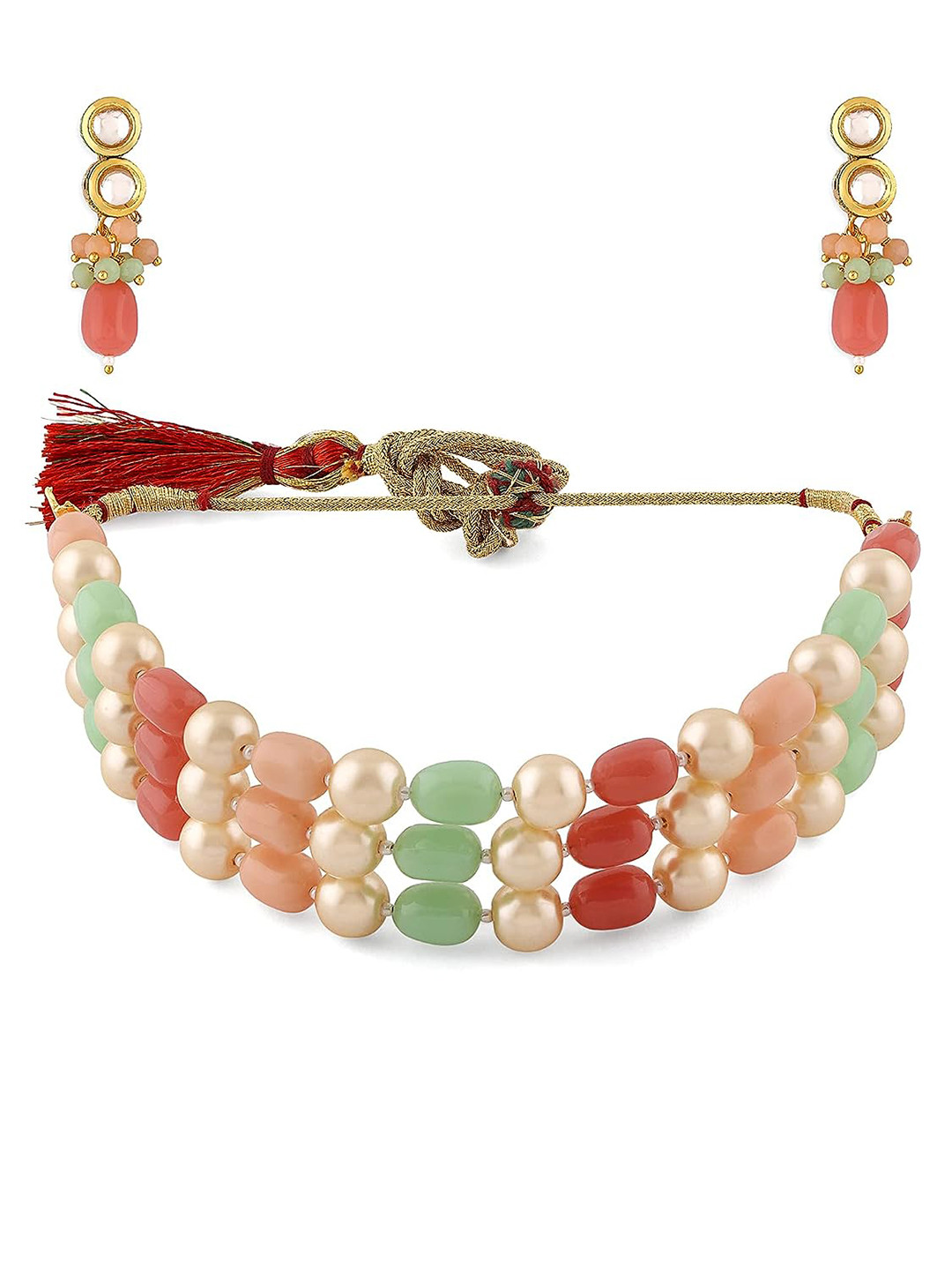 

Anouk Gold-Plated Beaded Choker Necklace Set