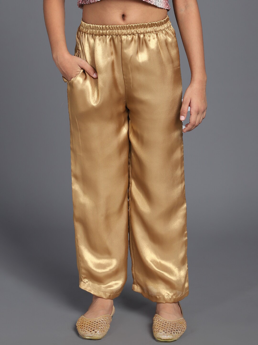 

Aks Kids Girls Wide Leg Palazzos, Gold