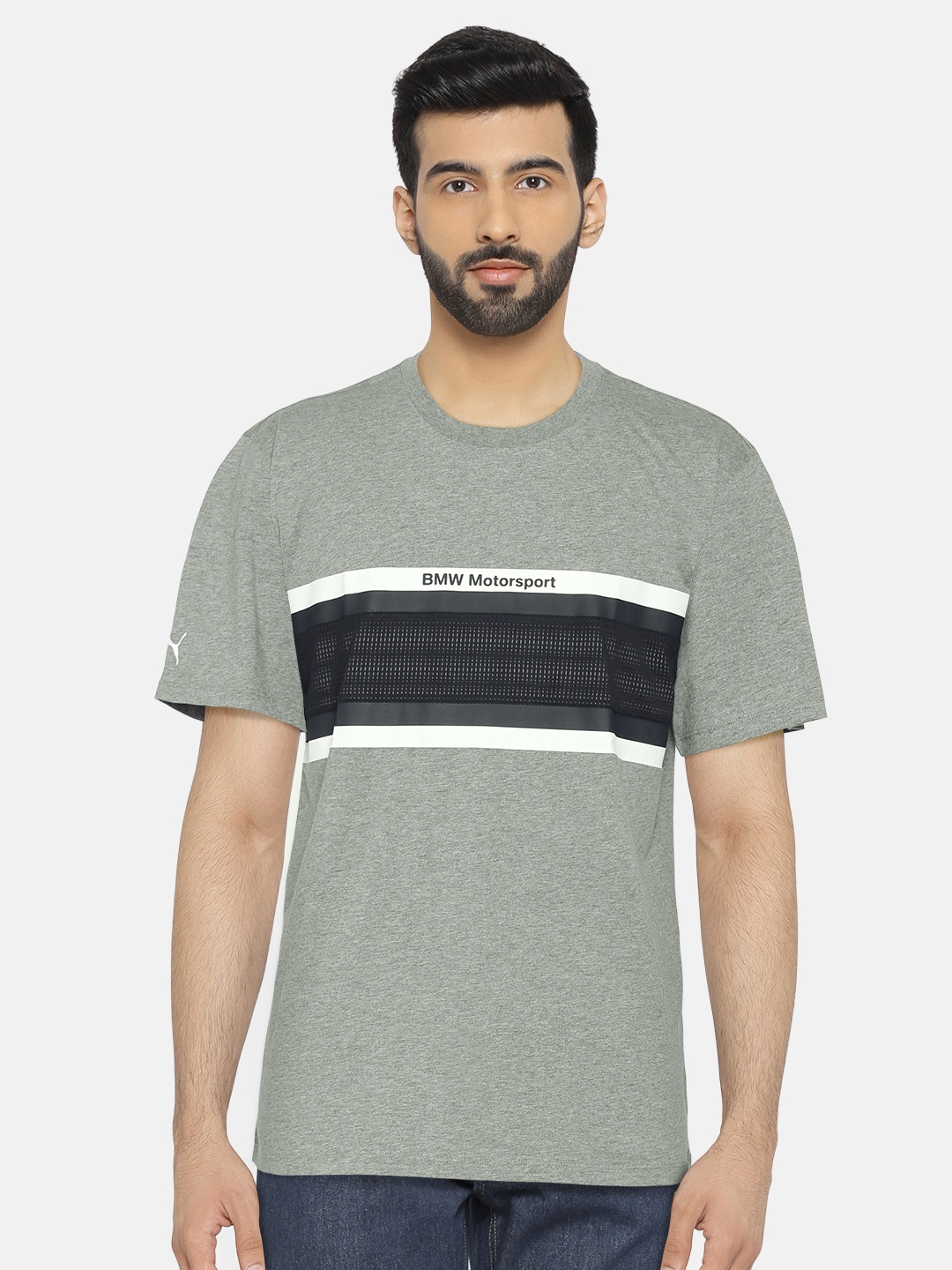 

PUMA Motorsport Men Grey BMW MS Oversize Pure Cotton Motorsport T-shirt