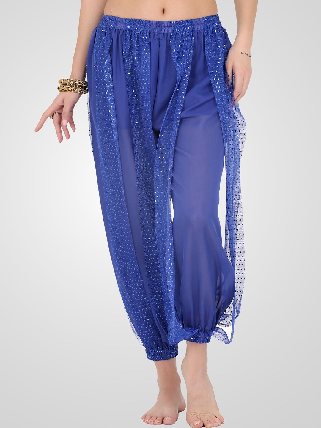 

The Dance Bible Sequinned Belly Dance Harem Pant, Blue