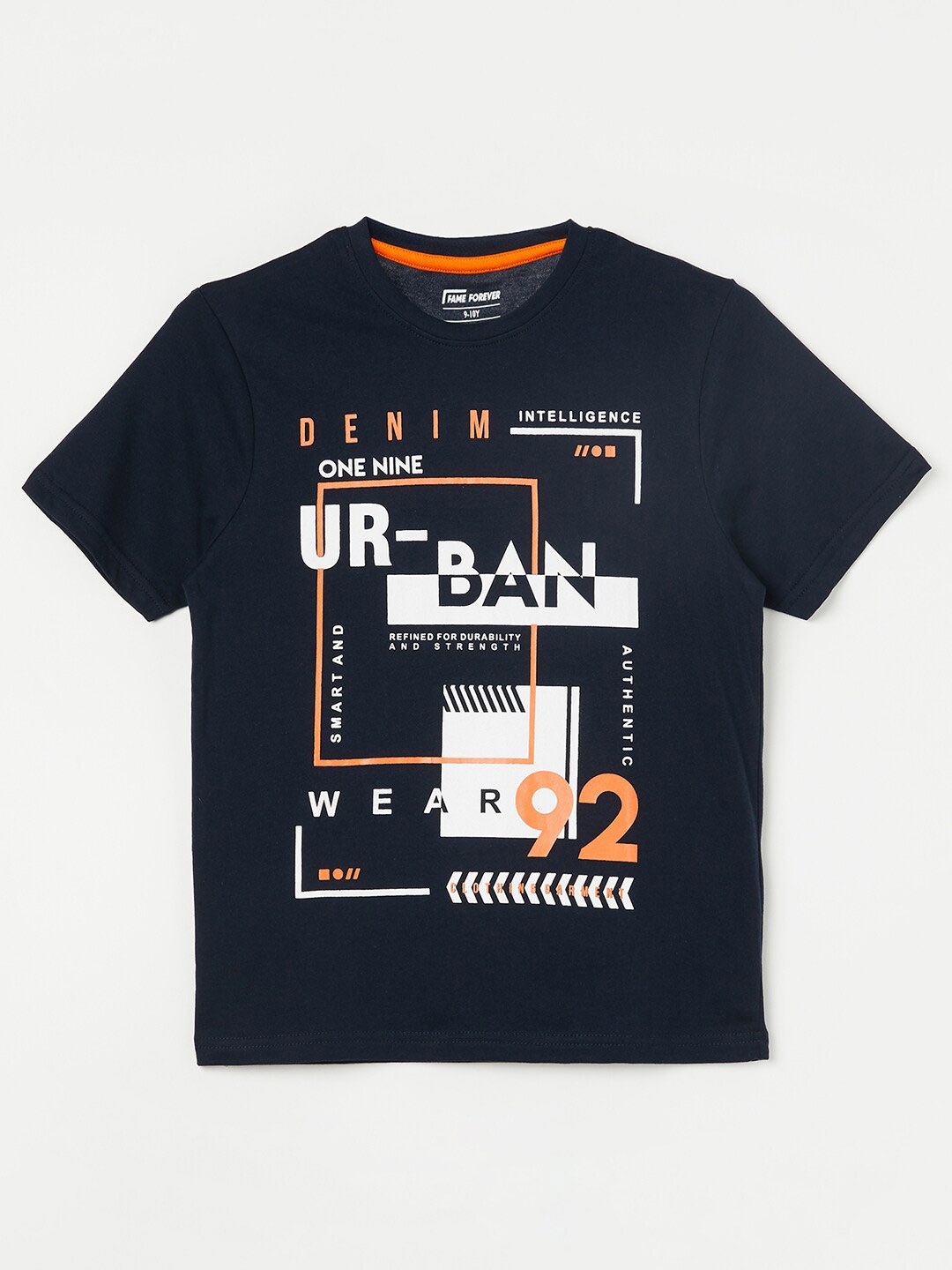 

Fame Forever by Lifestyle Boys Typography Printed Pure Cotton Regular T-shirt, Blue