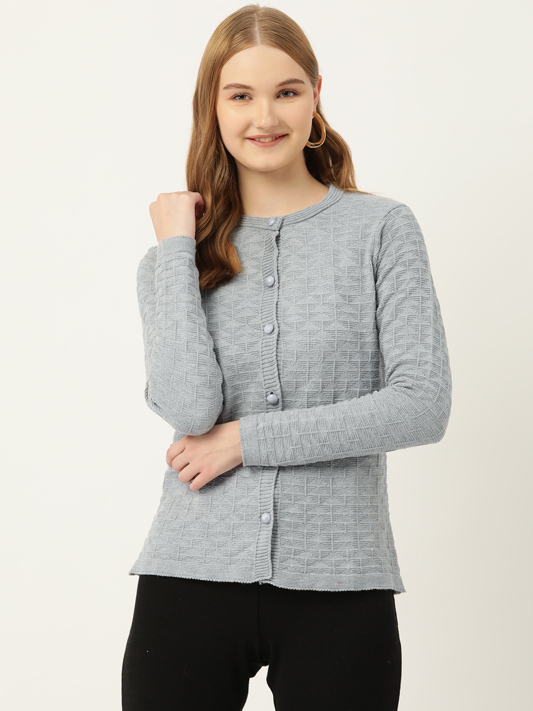 

American Eye Self Designed Acrylic Cardigan, Grey