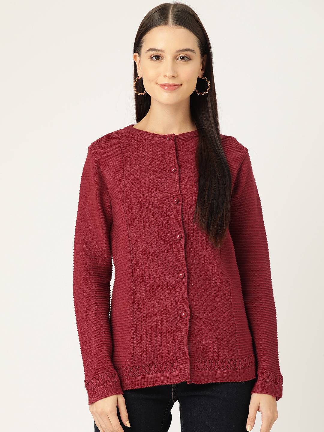 

American Eye Self Designed Cardigan, Maroon