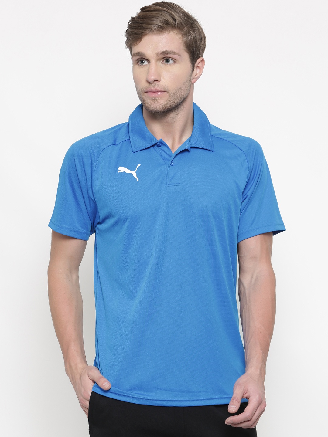 

Puma Men Blue LIGA Sideline Polo Football T-shirt
