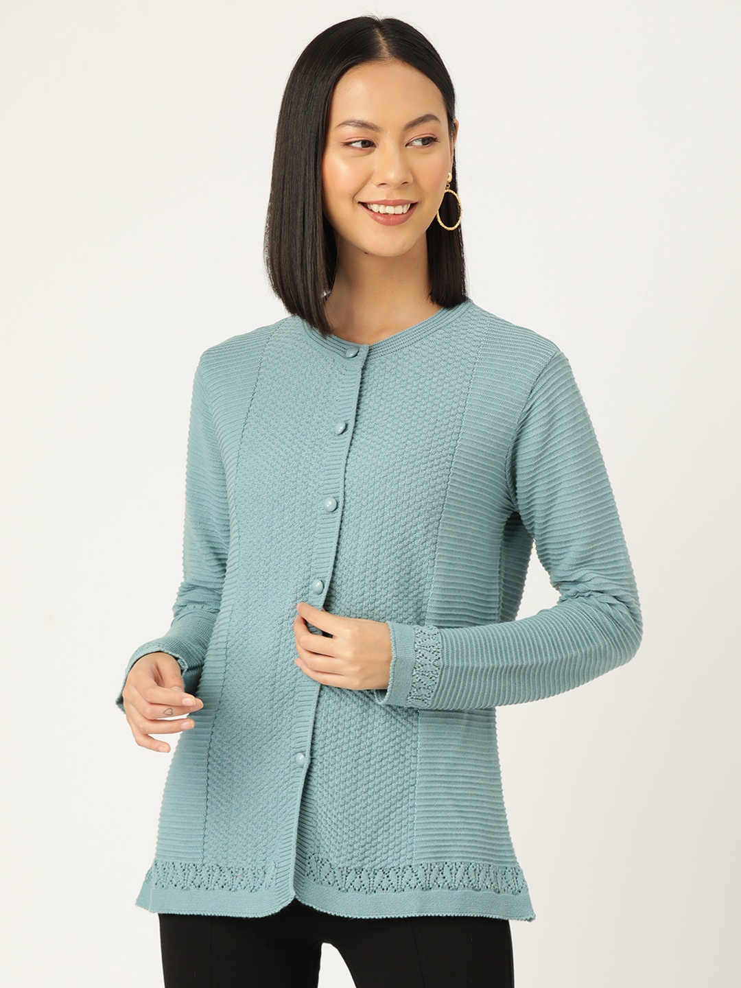

American Eye Self-Designed Cardigan, Sea green
