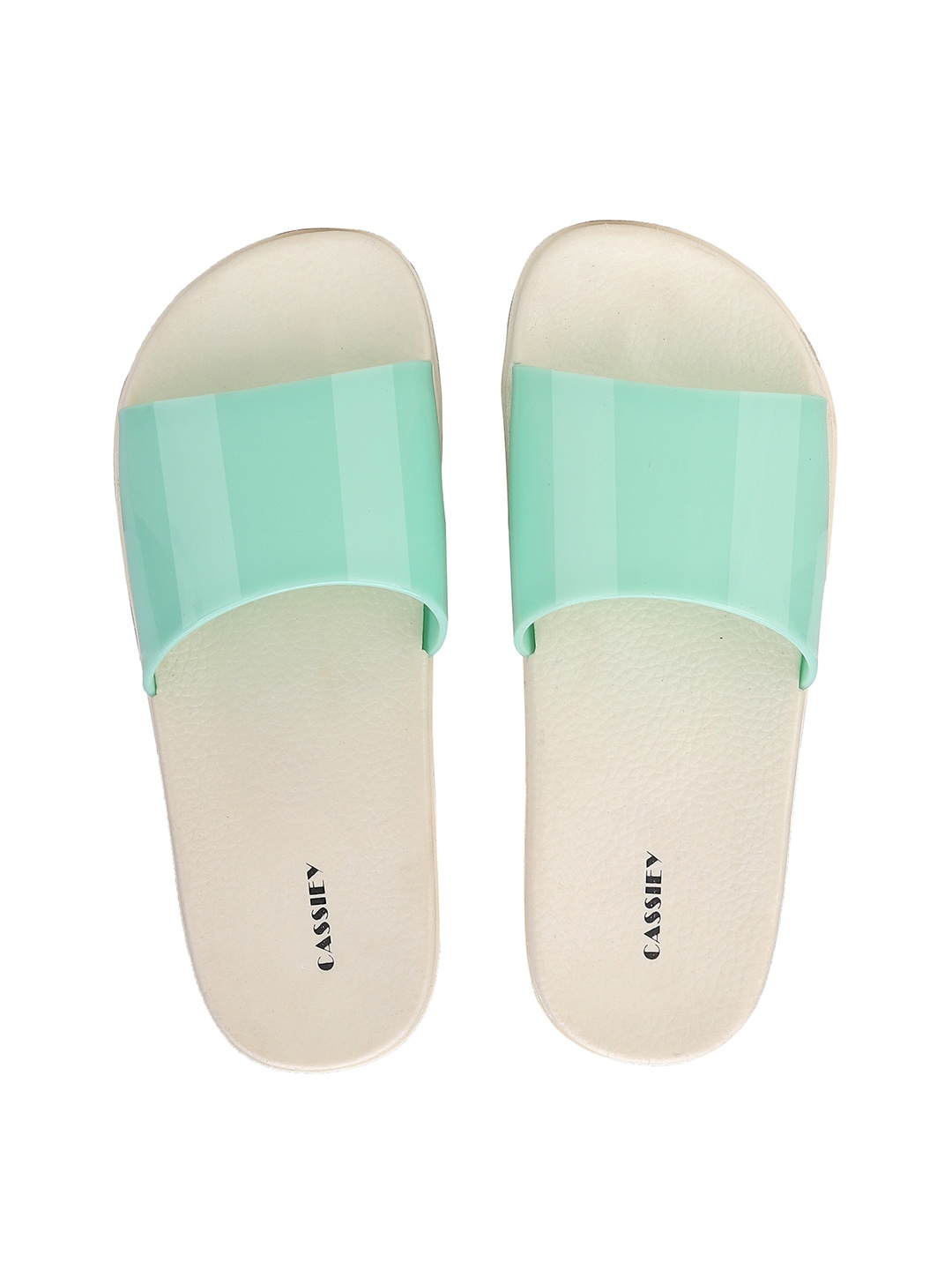 

CASSIEY Women Rubber Sliders, Turquoise blue