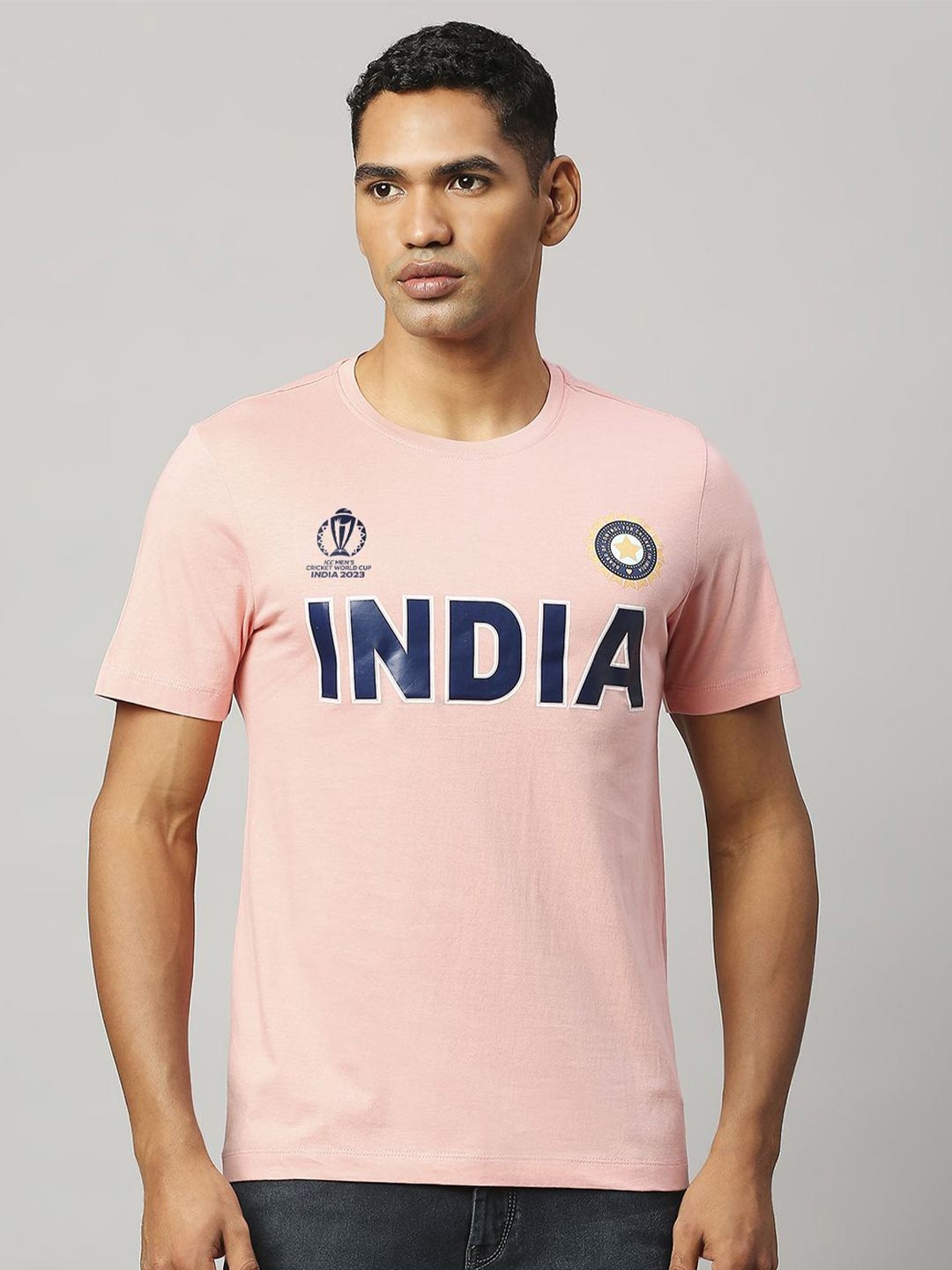 

FanCode Typography Printed Bio Finish Cotton Sports T-shirt, Pink