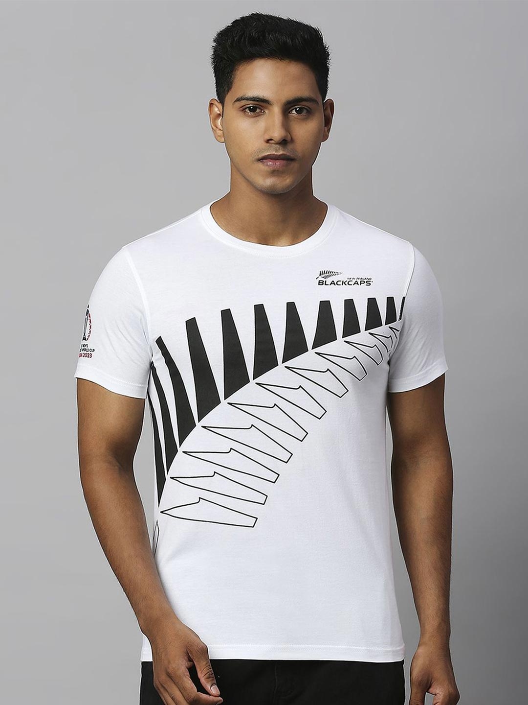 

FanCode Graphic Printed Bio Finish Cotton Sports T-shirt, White