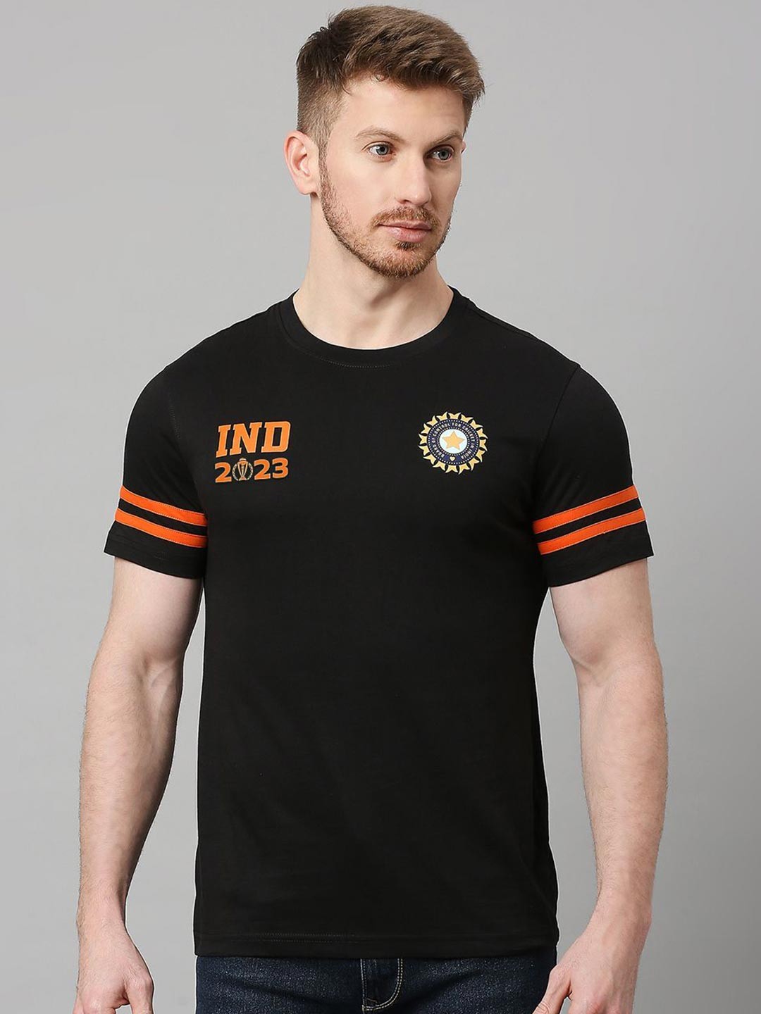 

FanCode Typography Printed Bio Finish Cotton Sports T-shirt, Black
