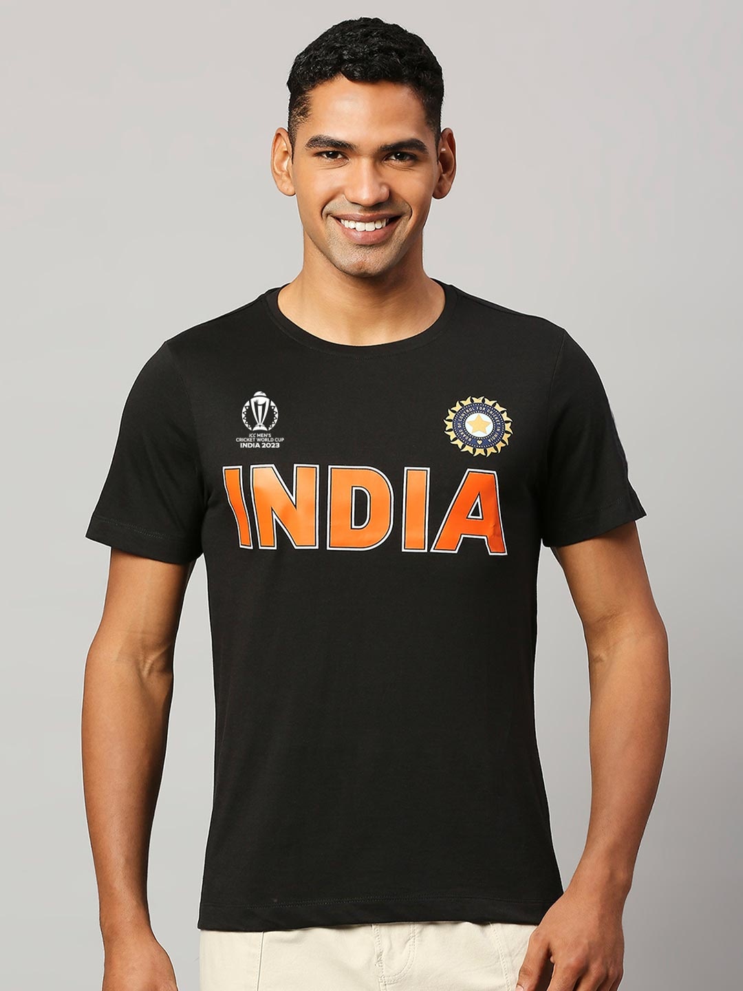 

FanCode Typography Printed Bio Finish Cotton Sports T-shirt, Black