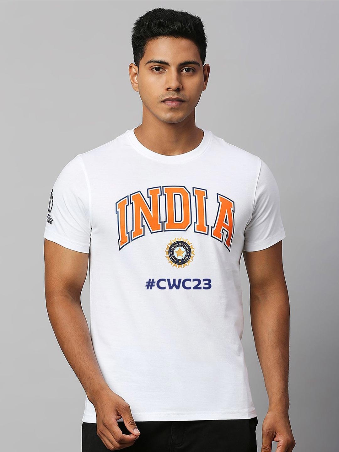 

FanCode Typography Printed Bio Finish Cotton Sports T-shirt, White