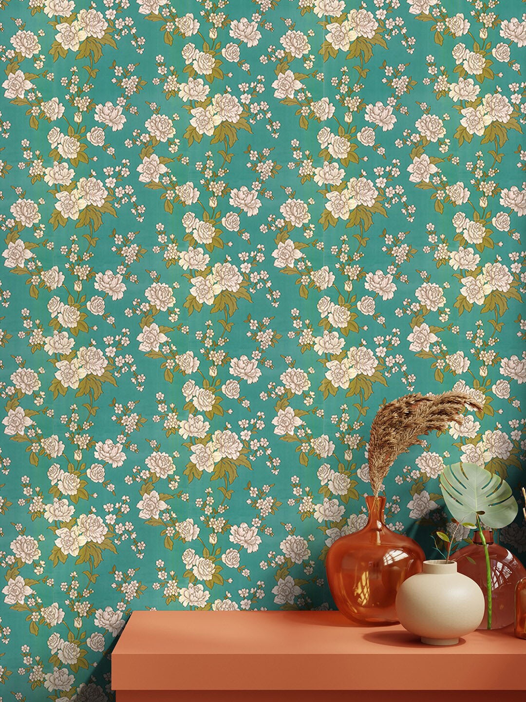 

Asian Paints ezyCR8 Self-Adhesive Peel & Stick Wallpaper (45 x 500 cm), Green