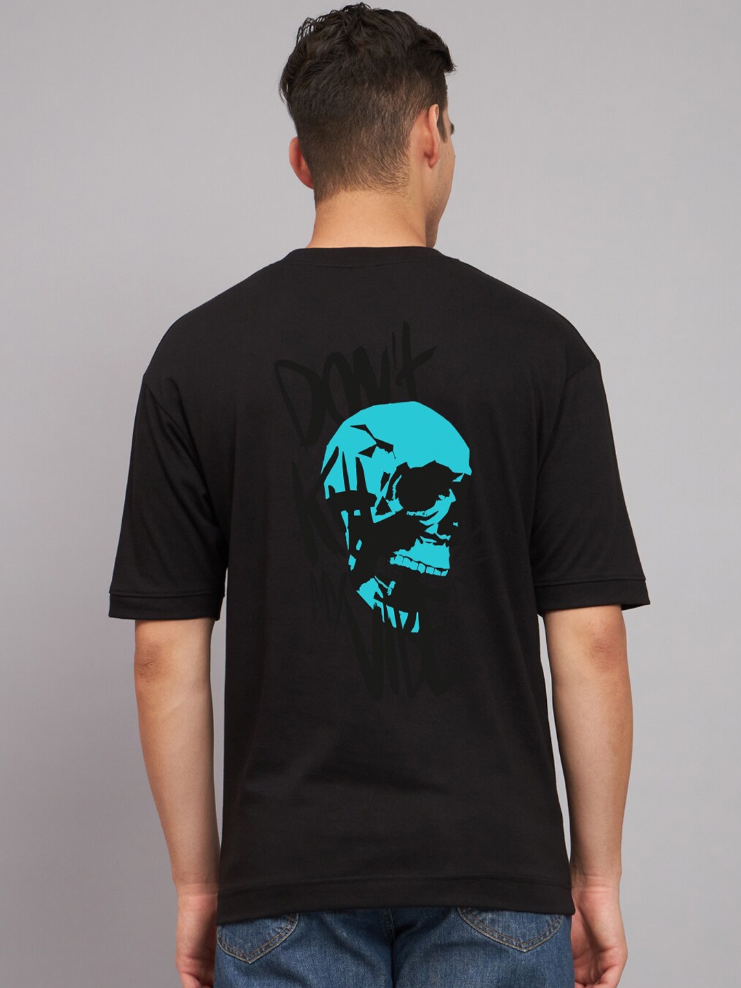

Imsa Moda Graphic Printed Oversized Cotton T-shirt, Black