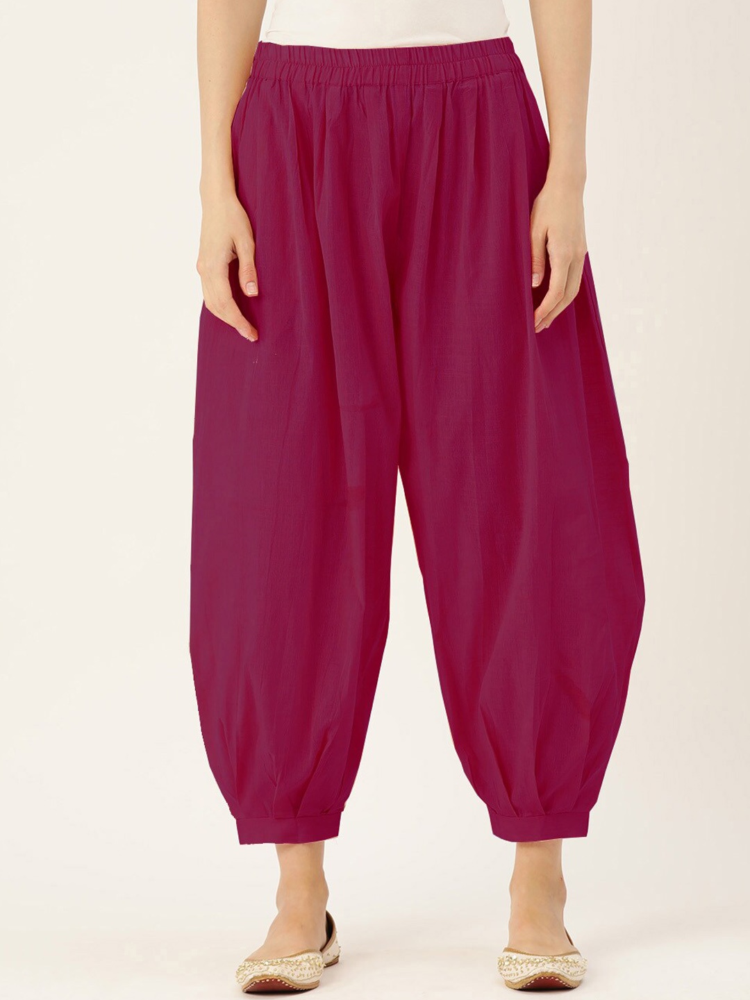 

Molcha Loose-Fit Mid Rise Pure-Cotton Afghani Salwar, Pink