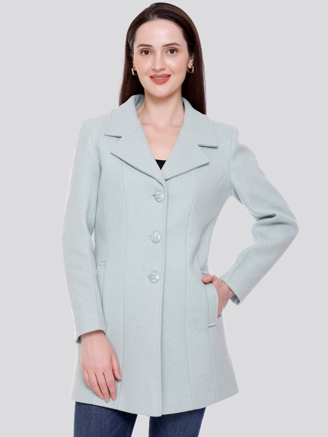 

C-Aerin Slim-Fit Single-Breasted Overcoat, Blue
