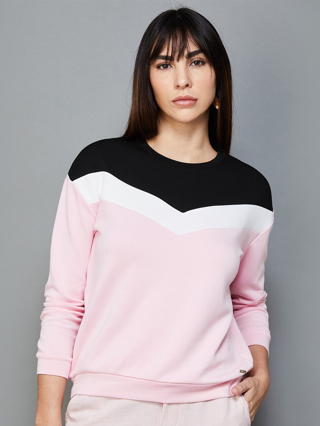 

CODE by Lifestyle Colourblocked Pullover Sweatshirt, Pink