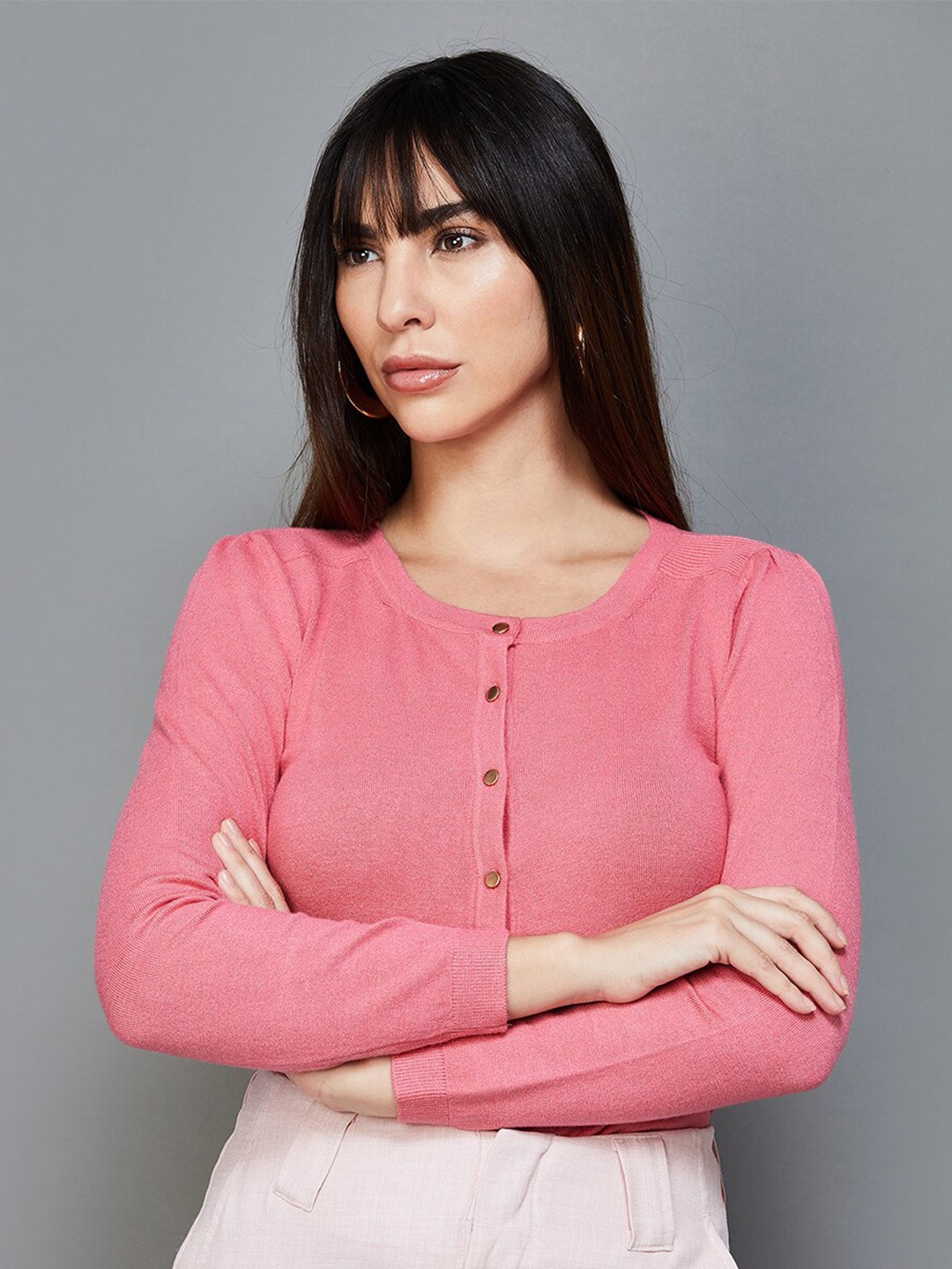 

CODE by Lifestyle Long Sleeves Knitted Top, Pink