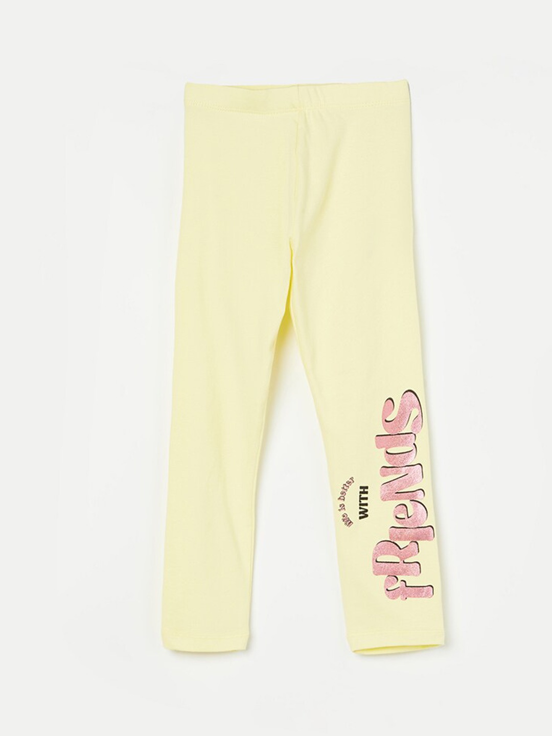 

Fame Forever by Lifestyle Girls Printed Ankle Length Leggings, Yellow