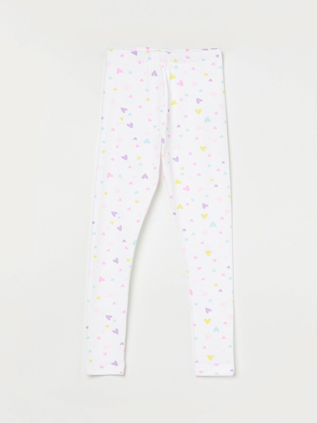 

Fame Forever by Lifestyle Girls Printed Pure Cotton Ankle Length Leggings, White