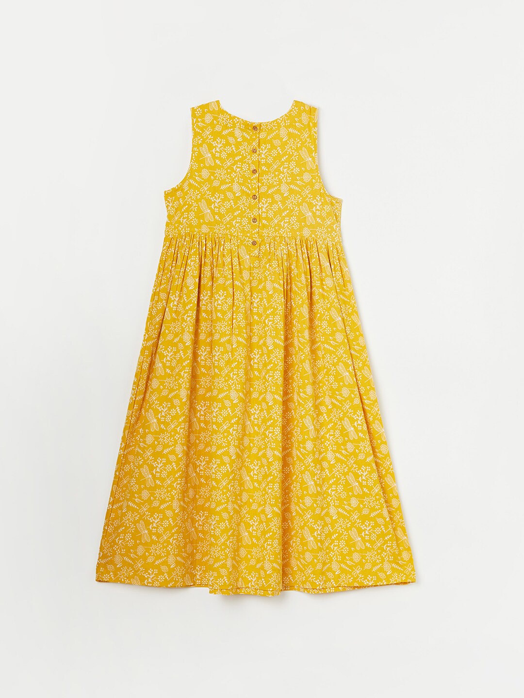 

Melange by Lifestyle Girls Floral Printed Gathered Maxi Dress, Yellow