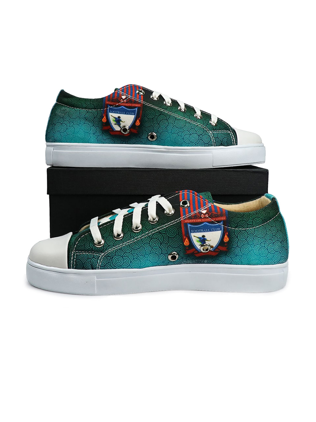 

KobSook Men Printed Lace-Up Sneakers, Blue