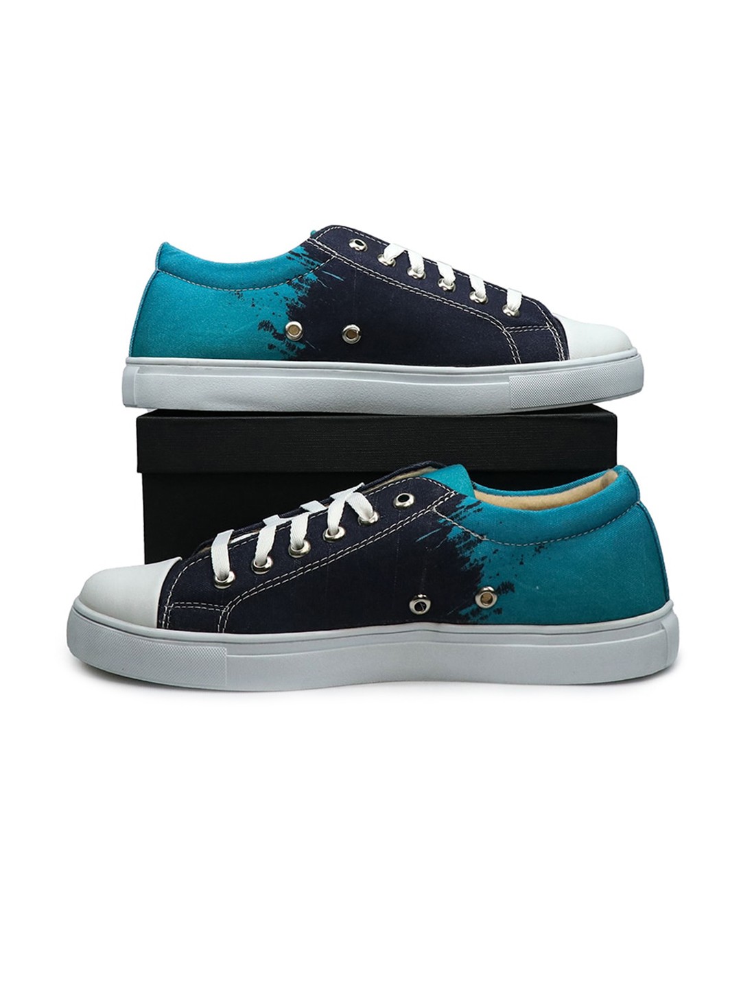 

KobSook Men Colourblocked Lace-Up Sneakers, Blue