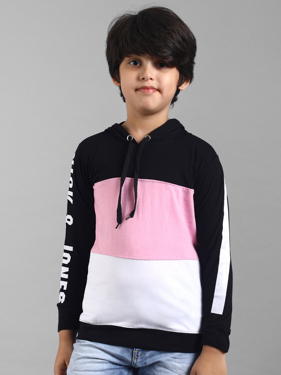 

Nick and Jones Kids Colourblocked Hood Neck Pure Cotton Regular T-shirt, Pink