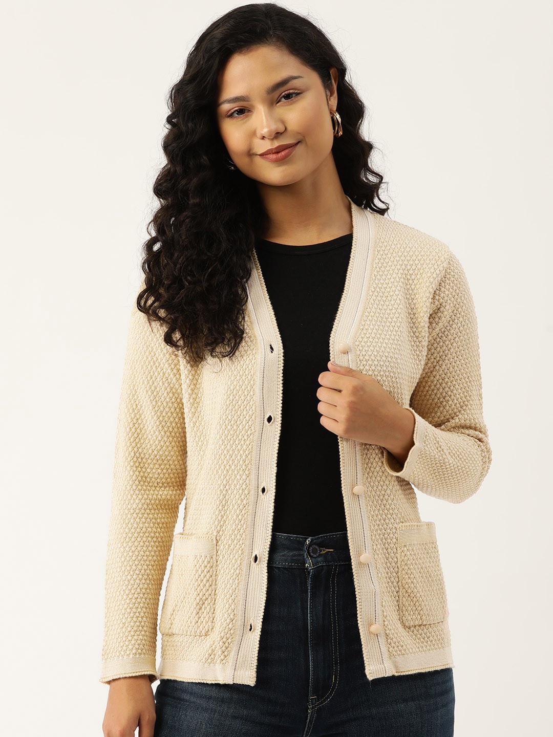 

American Eye Self Designed Cardigan, Cream