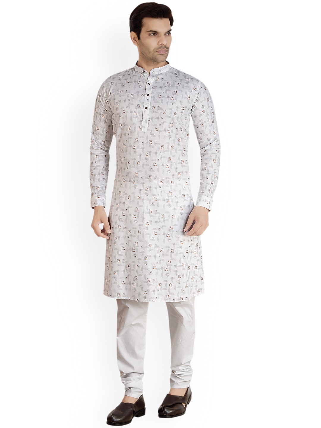 

ARRUGA Floral Printed Regular Kurta With Pyjamas, White