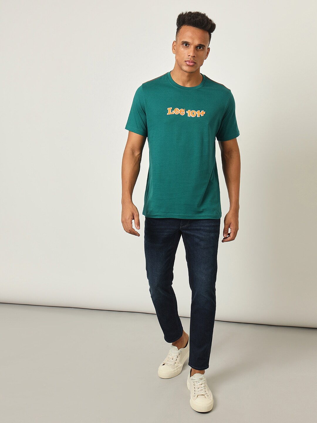 

Lee Typography Printed Cotton T-shirt, Green