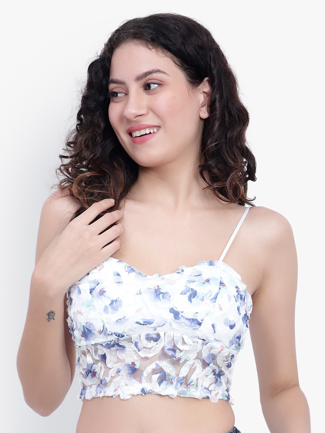 

BRACHY Floral Bralette Full Coverage Bra, White