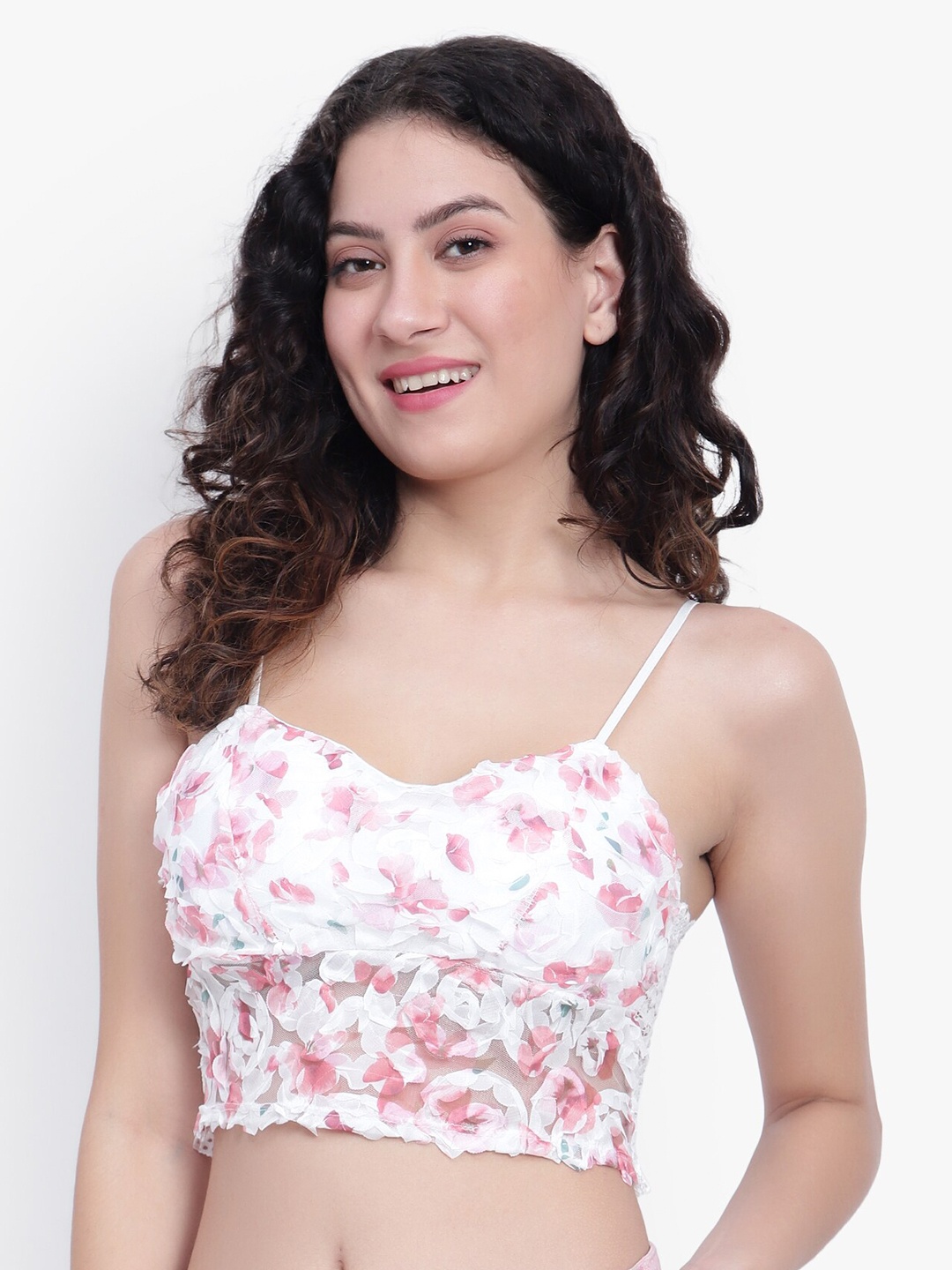

BRACHY Floral Bralette Full Coverage Bra, Pink