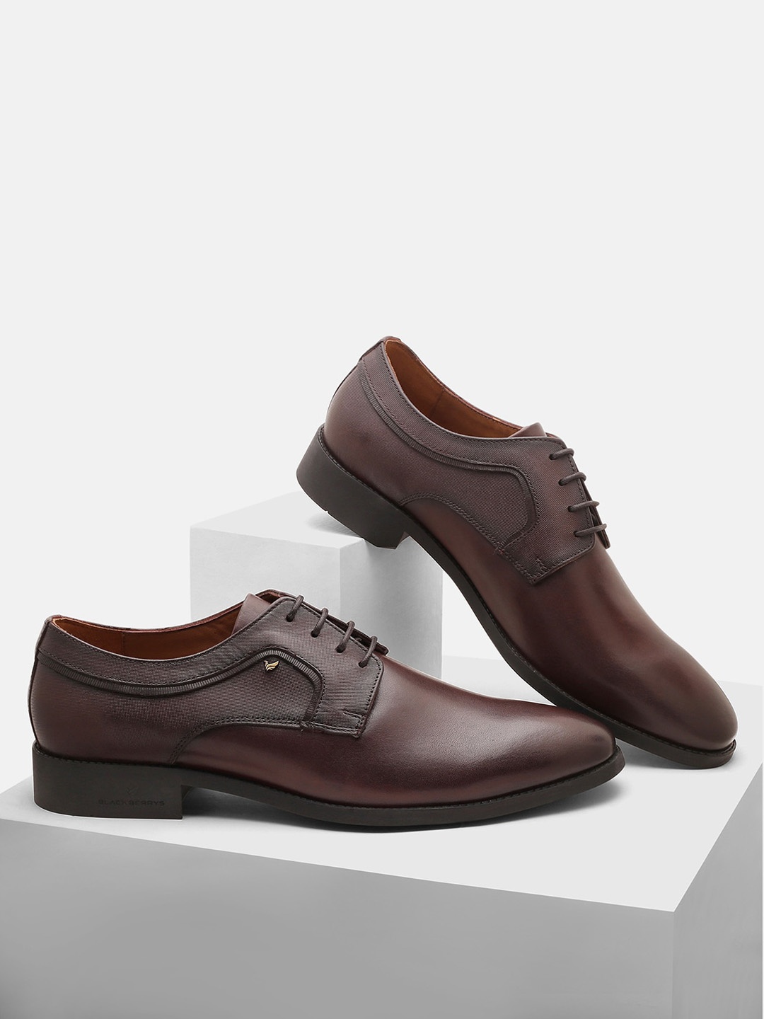 

Blackberrys Men Leather Formal Derbys, Burgundy