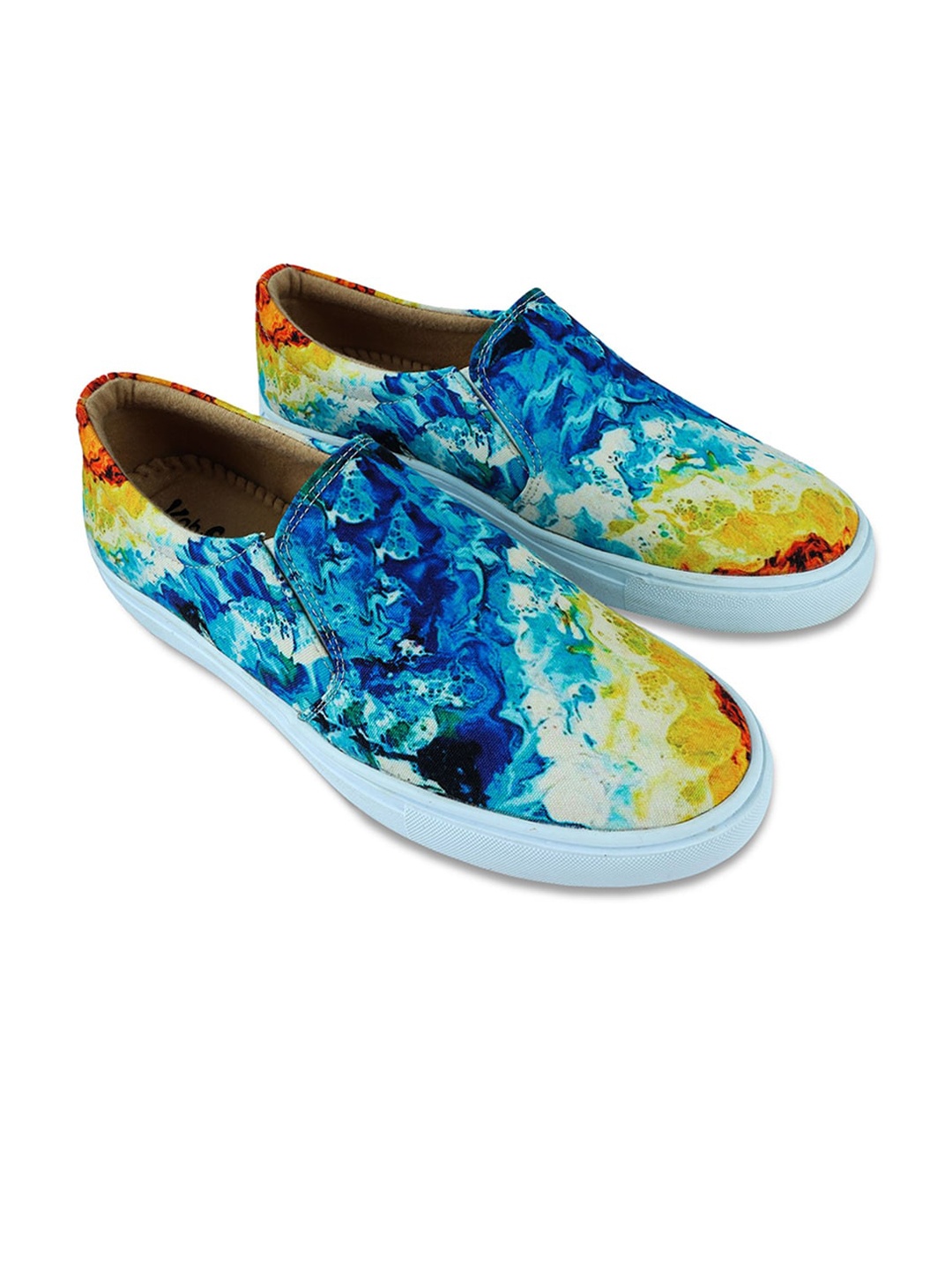 

KobSook Men Printed Canvas Loafers, Blue