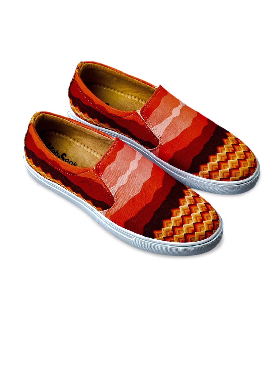 

KobSook Men Printed Loafers, Red